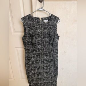 Calvin Klein Textured Black and White Midi Dress
